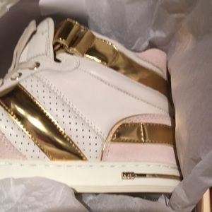 Michael Kors Fulton High Top Sneaker(Vanilla/Gold)